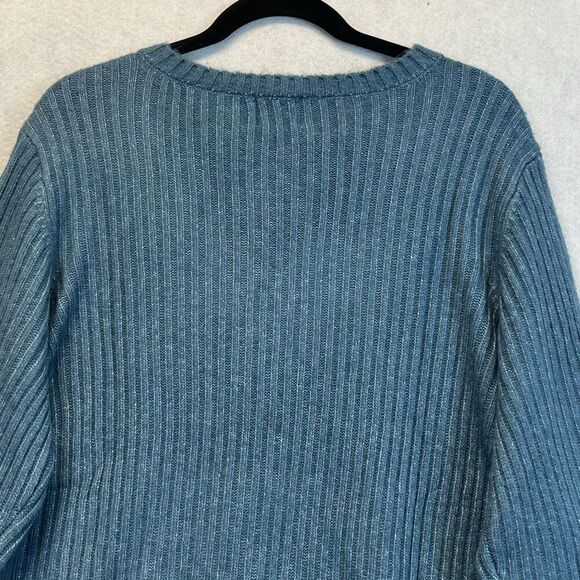 ST. JOHN’S BAY Women’s Pullover Sweater XL Denim Blue V Neck Long Sleeve NWT - Picture 13 of 15